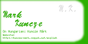 mark kuncze business card