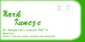 mark kuncze business card